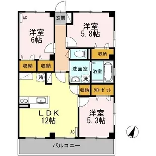 グレイスフルT【0301号室】の間取り