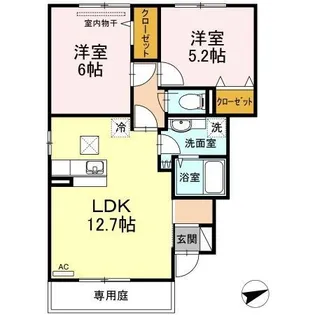 ハピネス新涯【0101号室】の間取り