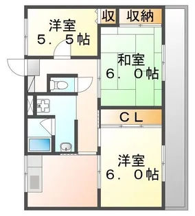 ビレッジハウス駅家1号棟【0101号室】の間取り