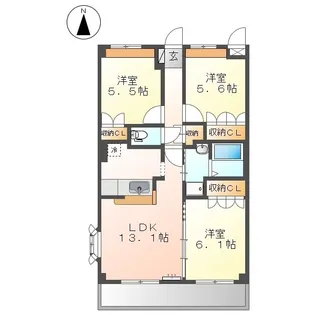 エクセラン春日【203号室】の間取り