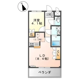 フィグトゥリーK【102号室】の間取り