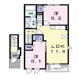 ナチュラルプラス【205号室】の間取り