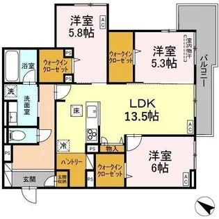 ボン・メゾン東福山【1階】の間取り