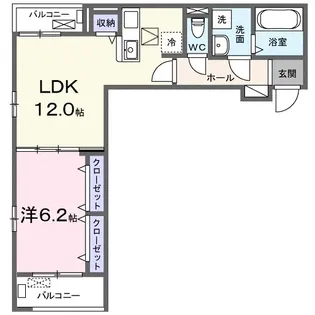 カーサ ソレイユ B【0102号室】の間取り