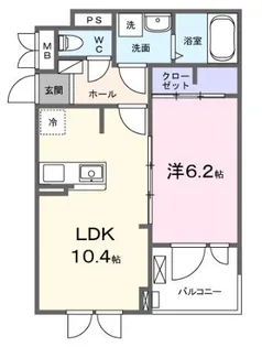 カーサ ソレイユ B【0304号室】の間取り