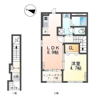 ソラーナ南蔵王【201号室】の間取り