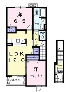 アンソレイエ Ⅱ【204号室】の間取り