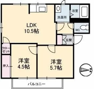 エステートパールⅡ【202号室】の間取り