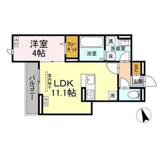 フレッチェ ボスコⅧ【0105号室】の間取り