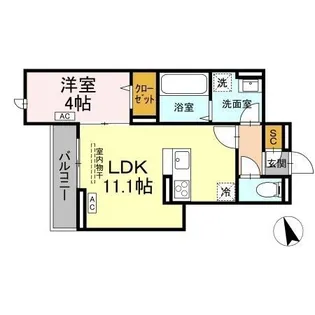 フレッチェ ボスコⅧ【0305号室】の間取り