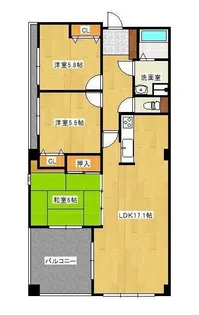 港町ジー アンド ピー【301号室】の間取り