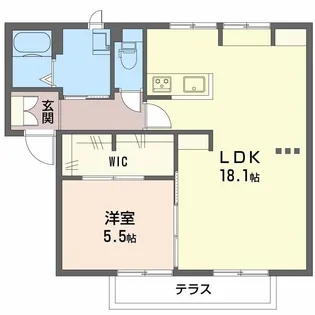 エスパディ B棟【0102号室】の間取り
