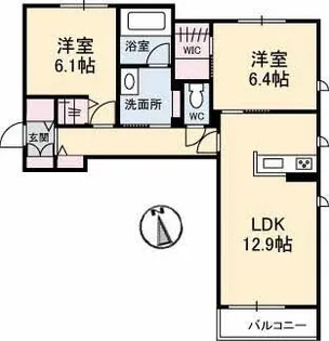 シャルマンヴィラージュ【0303号室】の間取り
