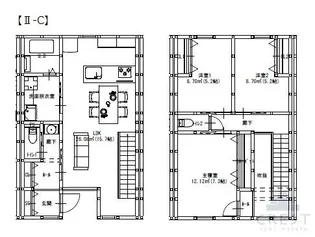 広島県福山市南蔵王町4-1-34【テラスハウス】の間取り
