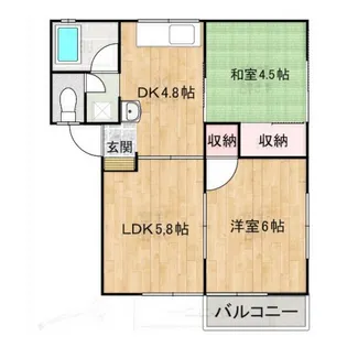 コーポ平川【202号室】の間取り