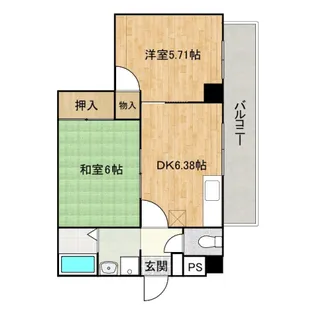 グランディ・マン【206号室】の間取り