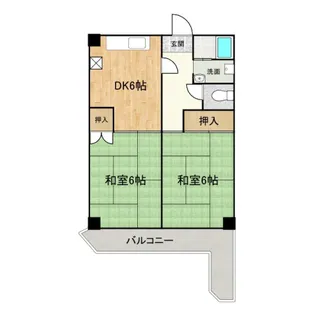 グランディ・マン【202号室】の間取り