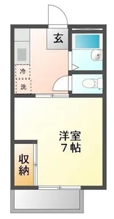 サンシティロッキーA【A101号室】の間取り