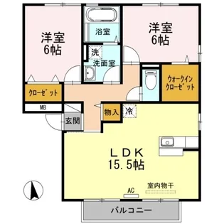 ウィルモア手城 C棟【0202号室】の間取り