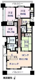 ランドクオーレ東尾道駅前【701号室】の間取り
