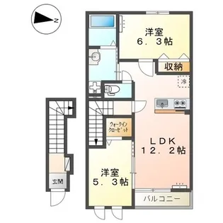 グランコート【202号室】の間取り