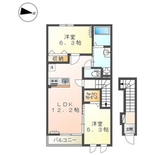 グランコート【206号室】の間取り
