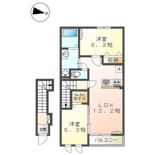 グランコート【208号室】の間取り