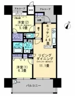 アルファステイツ福山駅前【404号室】の間取り