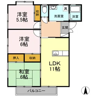 ラフィーネ A棟【0201号室】の間取り