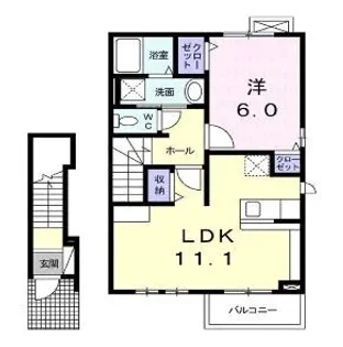 1LDKの間取り画像