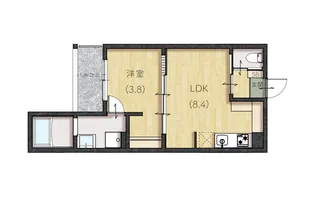 PLANO南蔵王【202号室】の間取り
