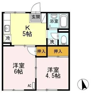 コーポ羽衣 Cシャルダン【101号室】の間取り