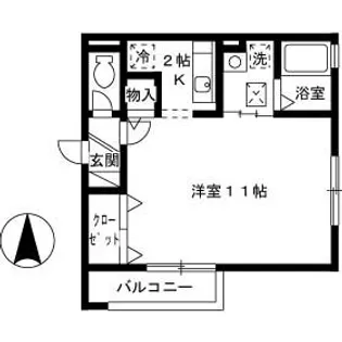 レセンテ手城【0105号室】の間取り