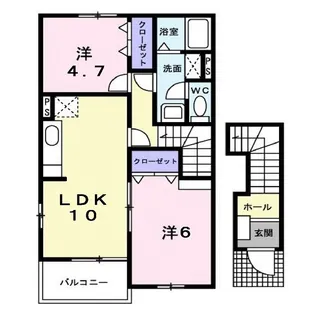 2LDKの間取り画像