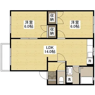 パーシモンタウン B【0101号室】の間取り