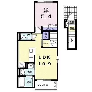 プランヴェール【0201号室】の間取り