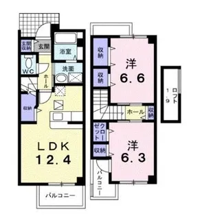 メゾンブローテ【0102号室】の間取り