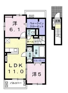 ローズコリーヌB【0203号室】の間取り