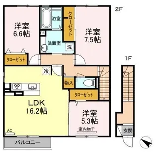 マルベリー草戸【0203号室】の間取り