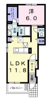 グリーンゲーブル【0101号室】の間取り