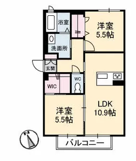シャーメゾンTOKIWA【0102号室】の間取り