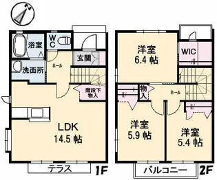 クラヴィエ B棟【0102号室】の間取り