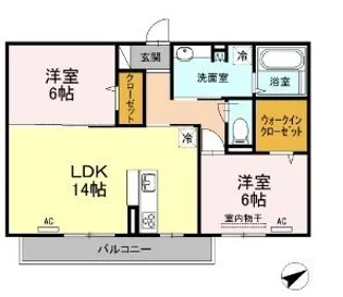 プレンティー中須 B【0202号室】の間取り