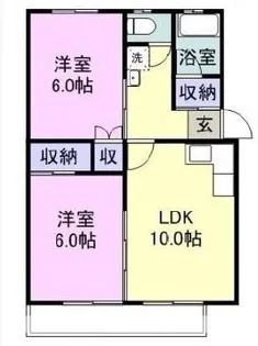 新涯マンション B【0505号室】の間取り