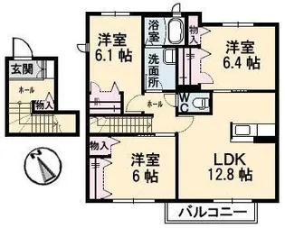 ヴィラロトス B棟【0202号室】の間取り