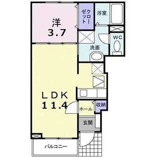 アルドールB【0102号室】の間取り