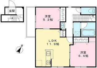 ソレイユ光【0201号室】の間取り