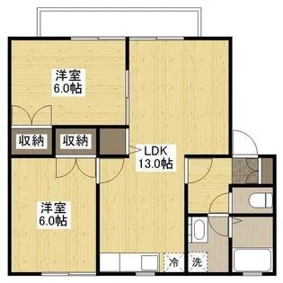メンバーズタウン草戸Ⅲ【0203号室】の間取り