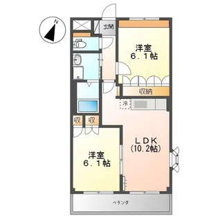 ラングウッド【0201号室】の間取り