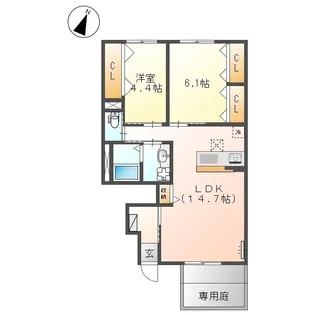 アルページュ【0102号室】の間取り